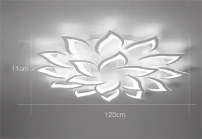 Black Floral 18-Petal LED Chandelier