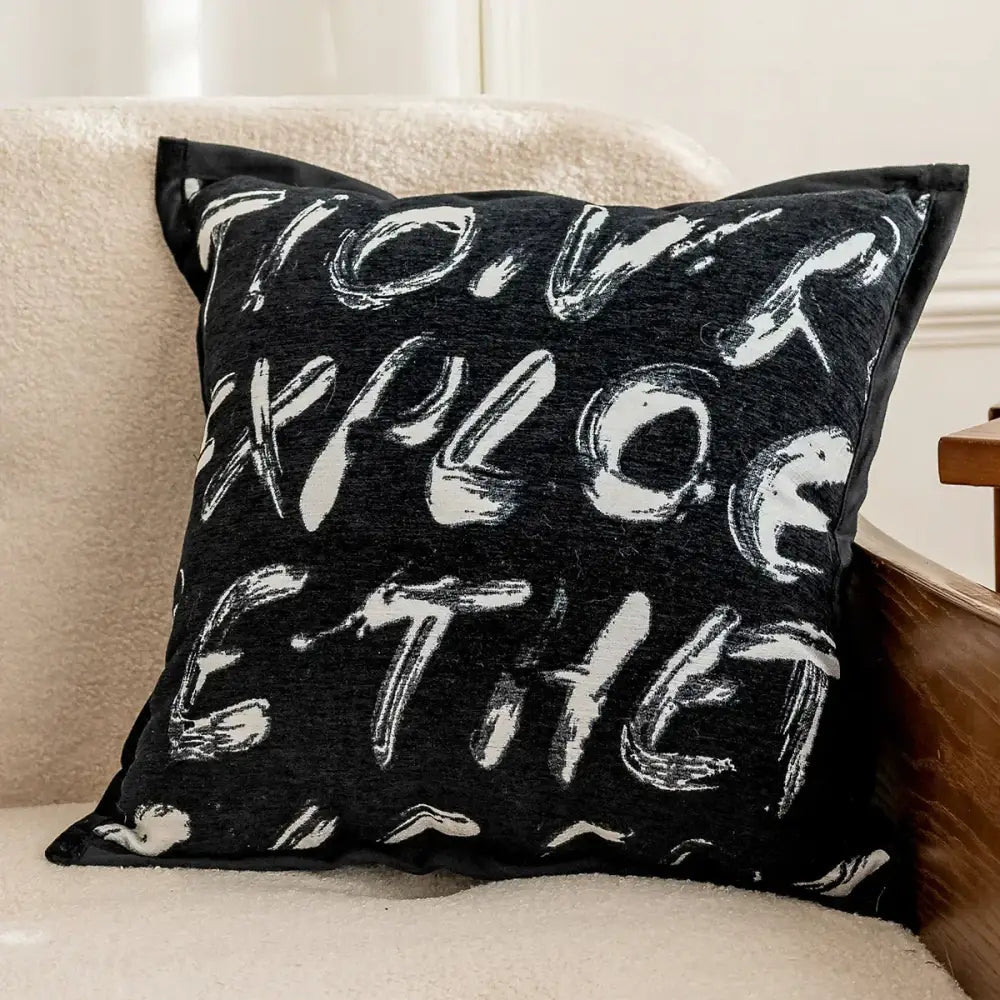 Black White Jacquard Cushion