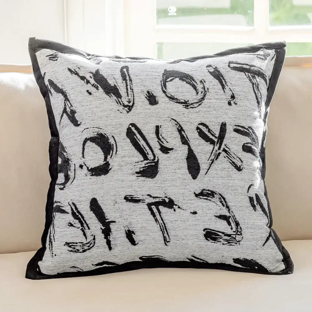 Black White Jacquard Cushion