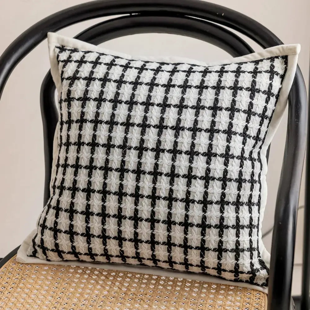 Black White Jacquard Cushion