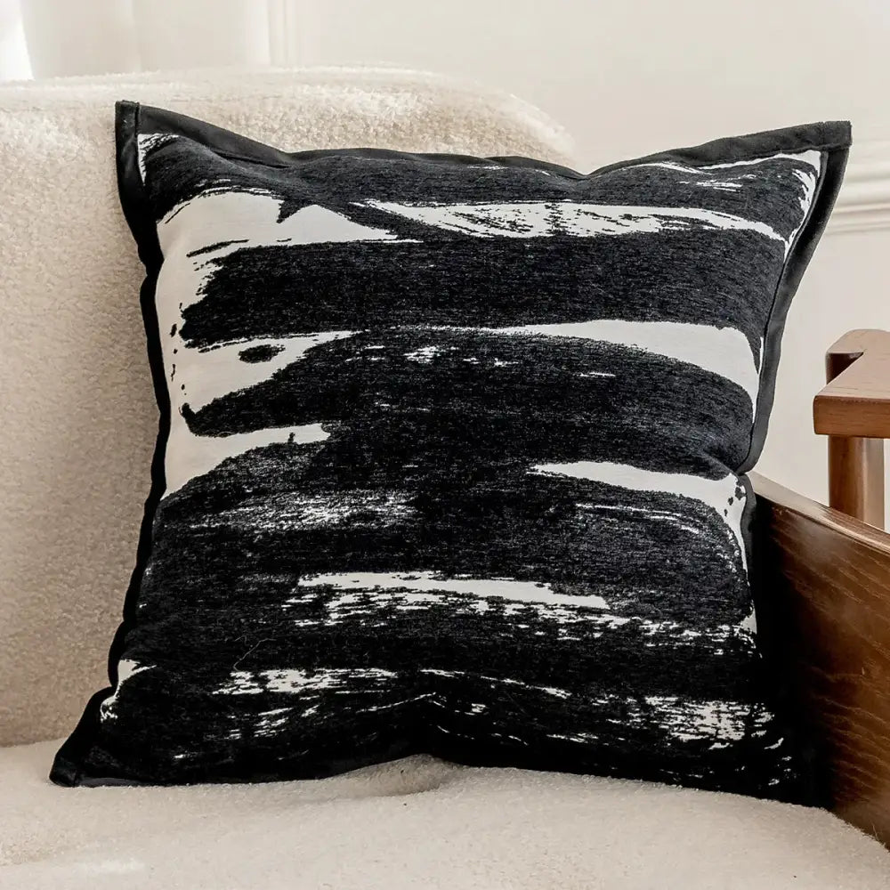 Black White Jacquard Cushion