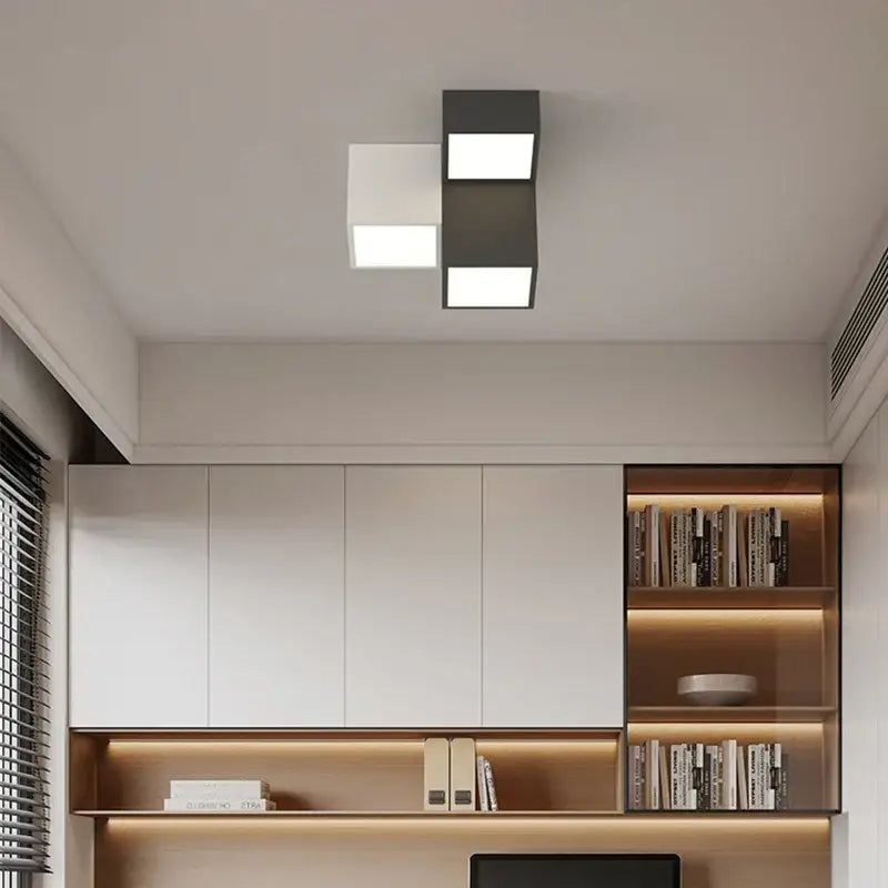 Black White Cube Ceiling Light