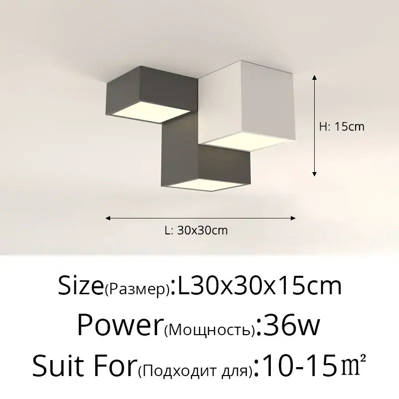 Black White Cube Ceiling Light