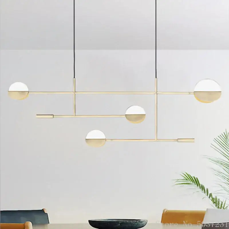 Black Iron 6-Head Geometric Pendant Light