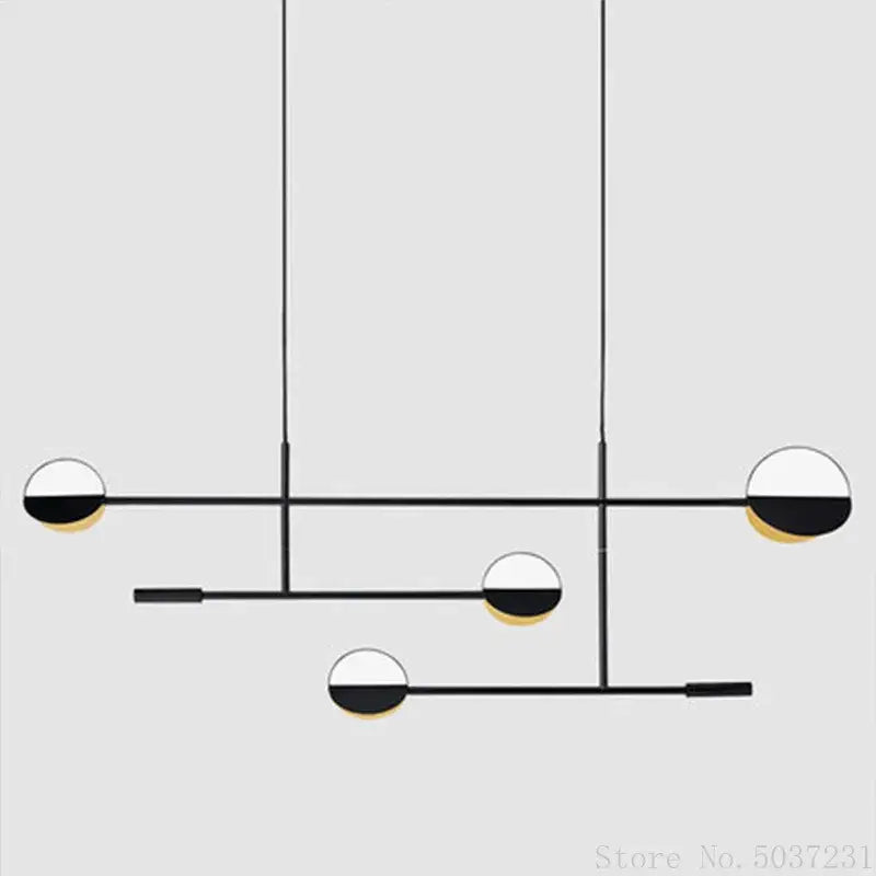 Black Iron 6-Head Geometric Pendant Light