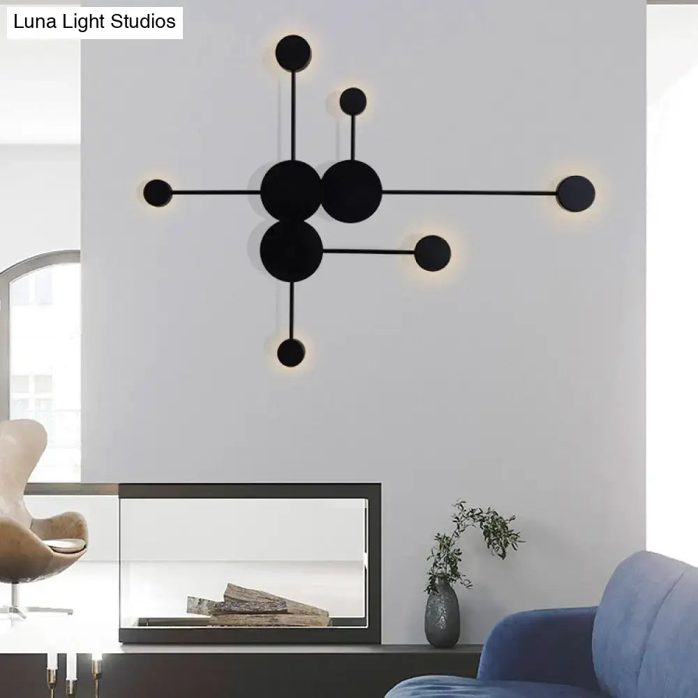Black Acrylic Sputnik 6-Light Wall Sconce