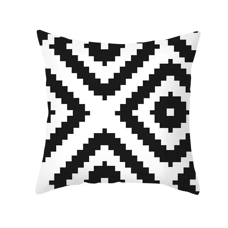 Black Geometry Cushion Cover