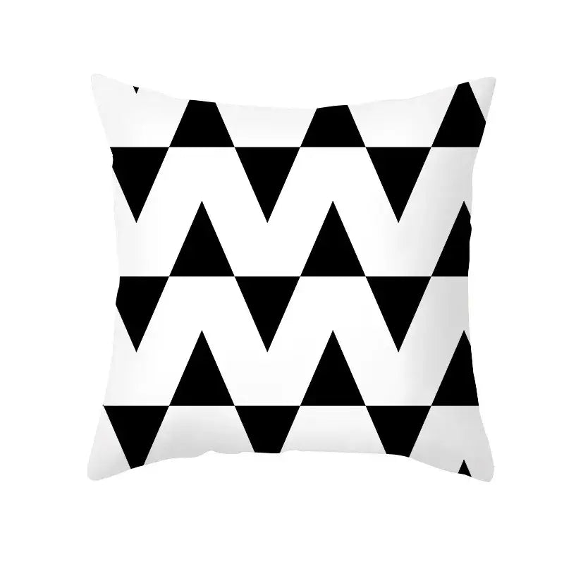 Black Geometry Cushion Cover