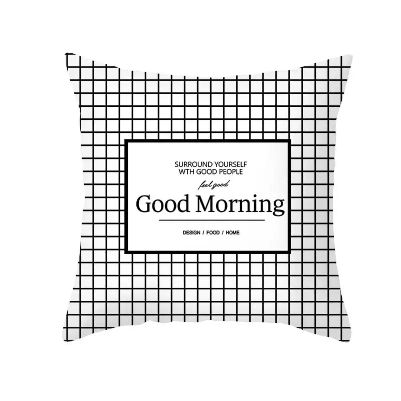 Black Geometry Cushion Cover