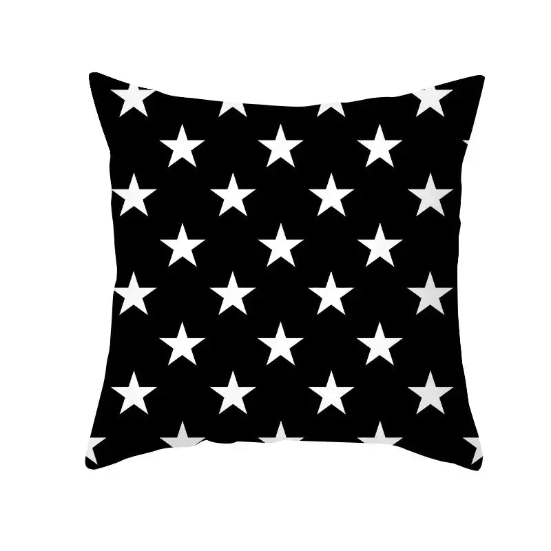 Black Geometry Cushion Cover