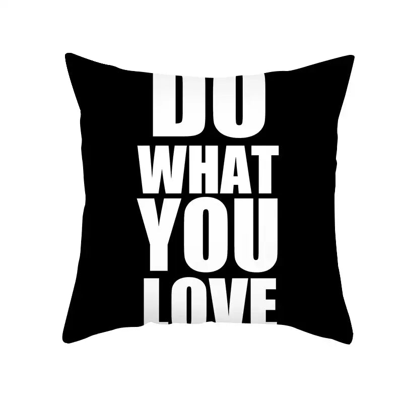 Black Geometry Cushion Cover