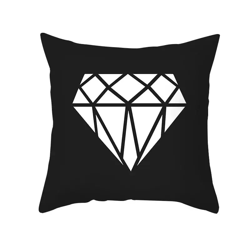 Black Geometry Cushion Cover