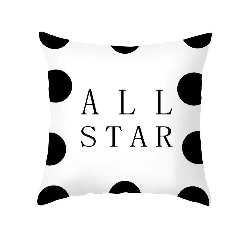 Black Geometry Cushion Cover