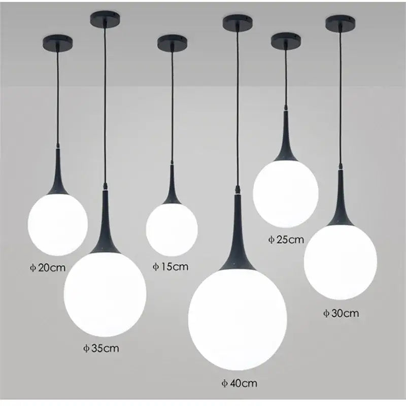 Black White Glass 40cm Pendant