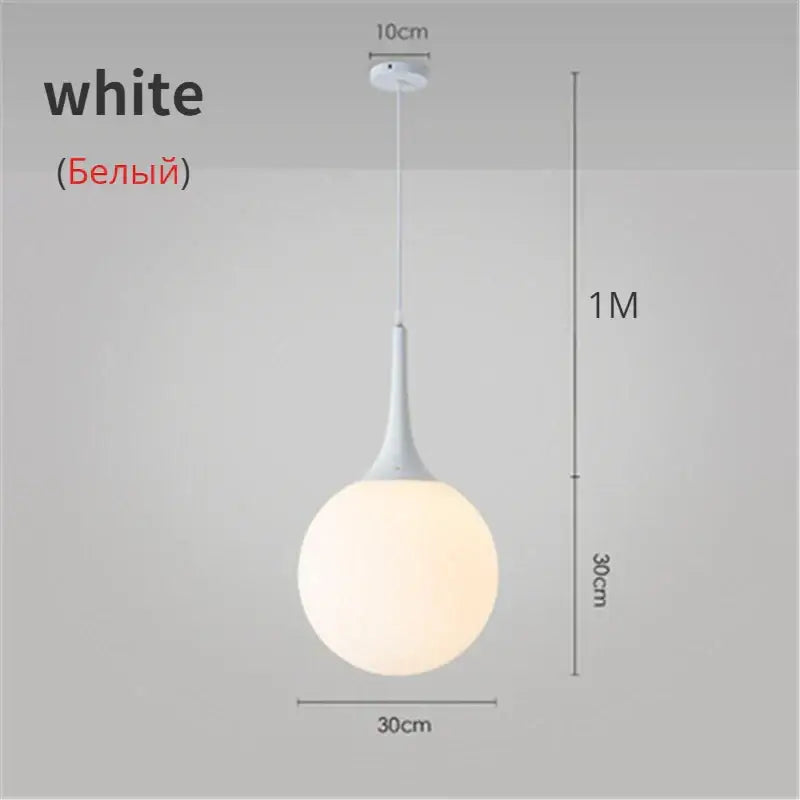 Black White Glass 40cm Pendant