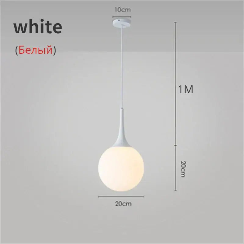Black White Glass 40cm Pendant