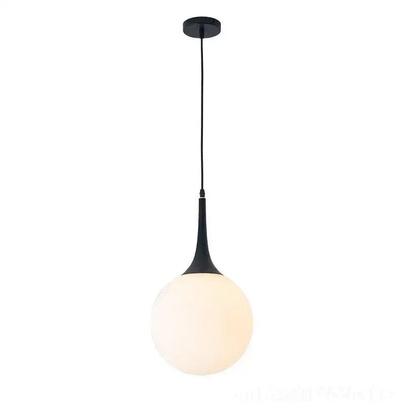 Black White Glass 40cm Pendant