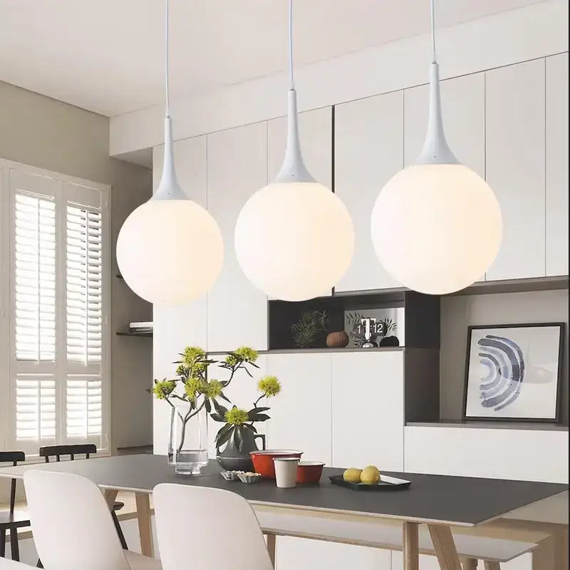 White Glass 30cm Pendant Lamp