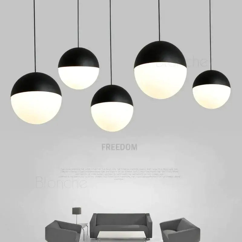 Black Glass Kitchen Pendant with Adjustable Length