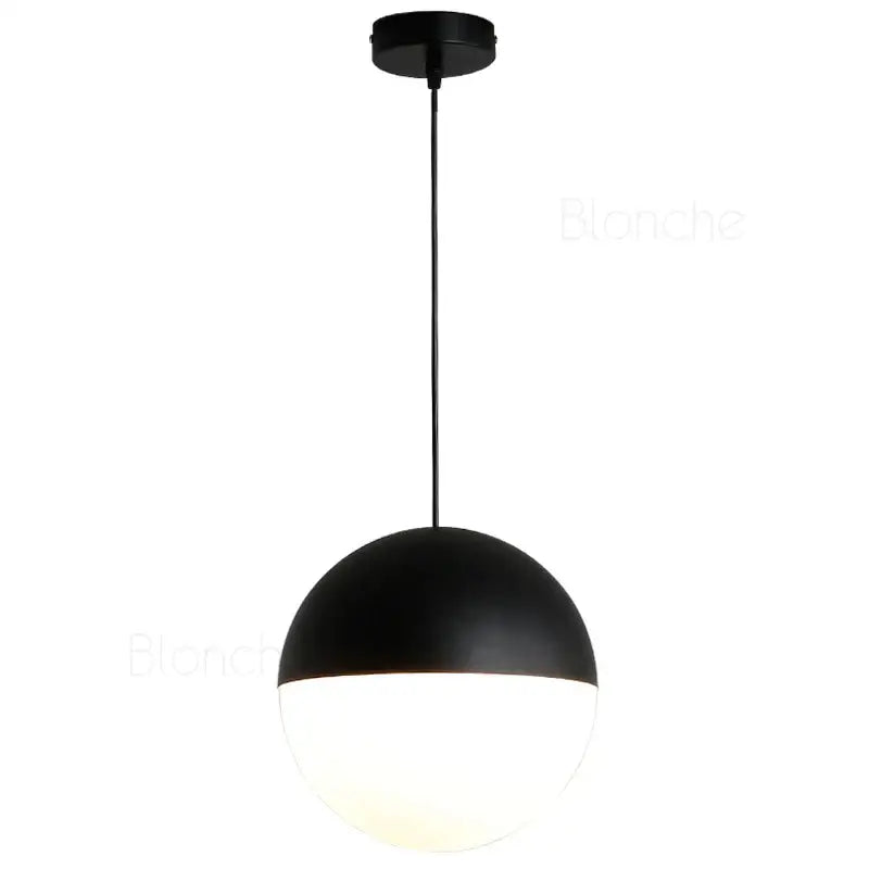 Black Glass Kitchen Pendant with Adjustable Length