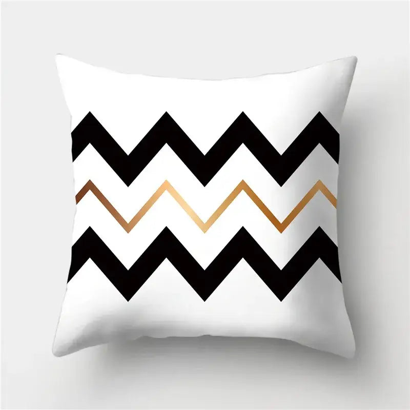 Black Gold Geometric Pillowcase