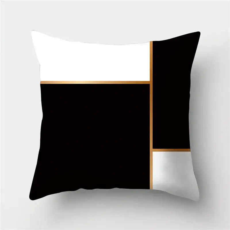 Black Gold Geometric Pillowcase