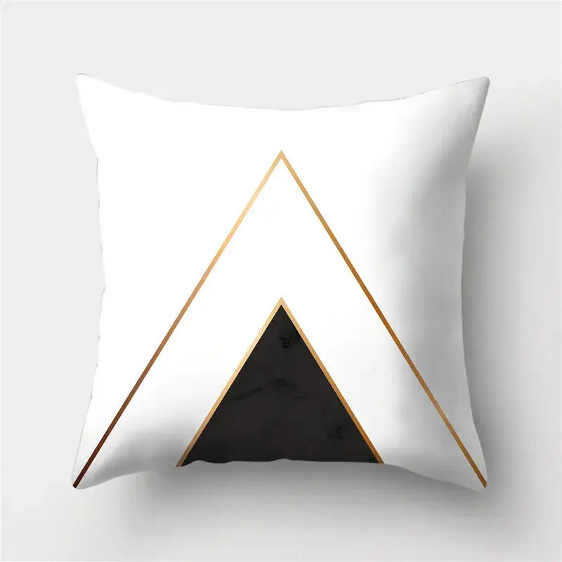 Black Gold Geometric Pillowcase