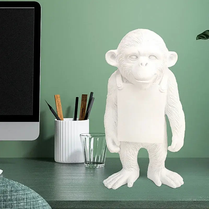 Black Resin Gorilla Sculpture