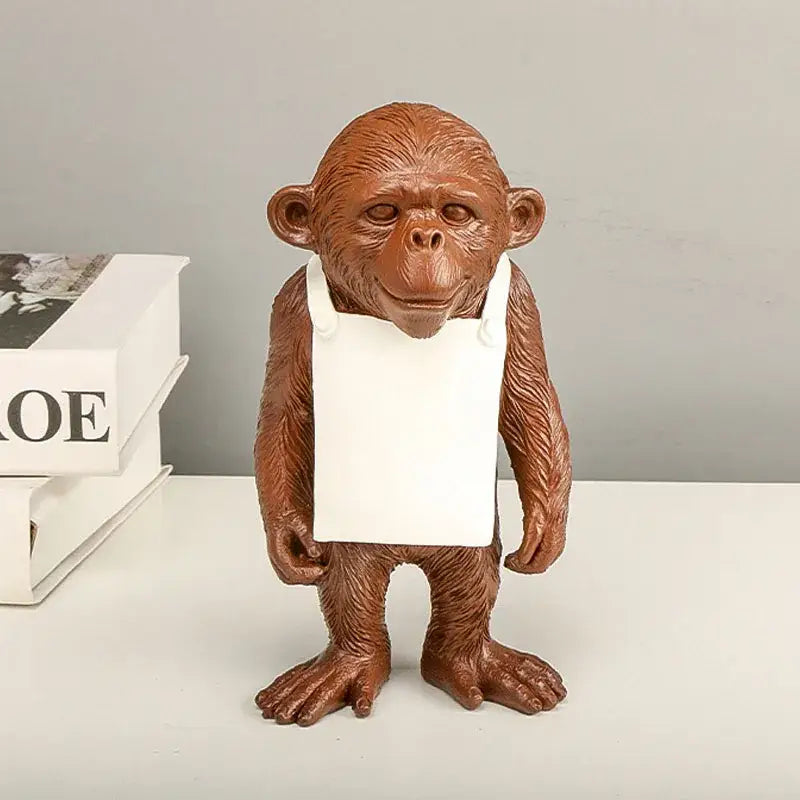 Black Resin Gorilla Sculpture