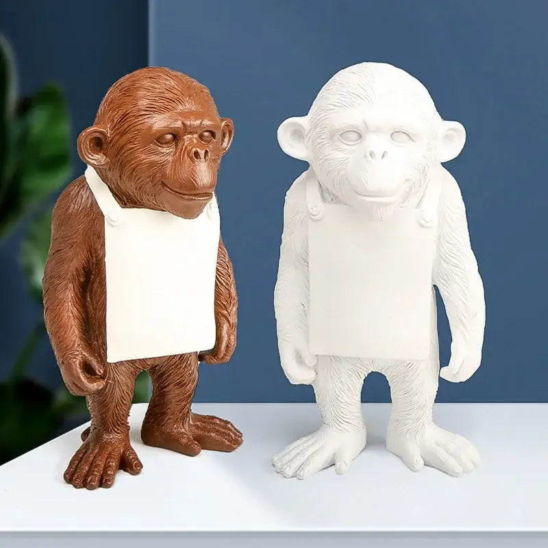 Black Resin Gorilla Sculpture