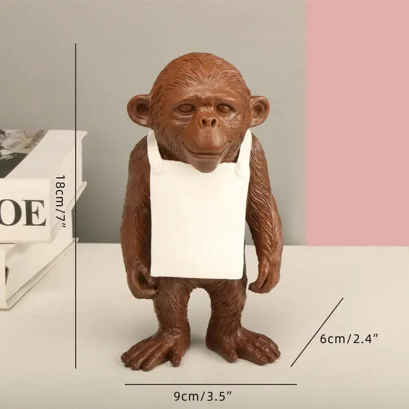 Black Resin Gorilla Sculpture