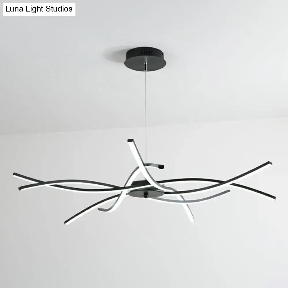 Black Floral LED Chandelier