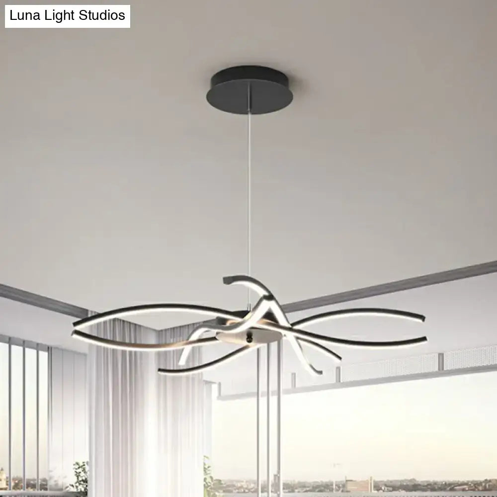 Black Floral LED Chandelier