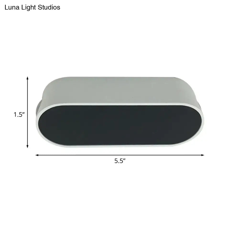 Black White Metal Oblong Wall Sconce
