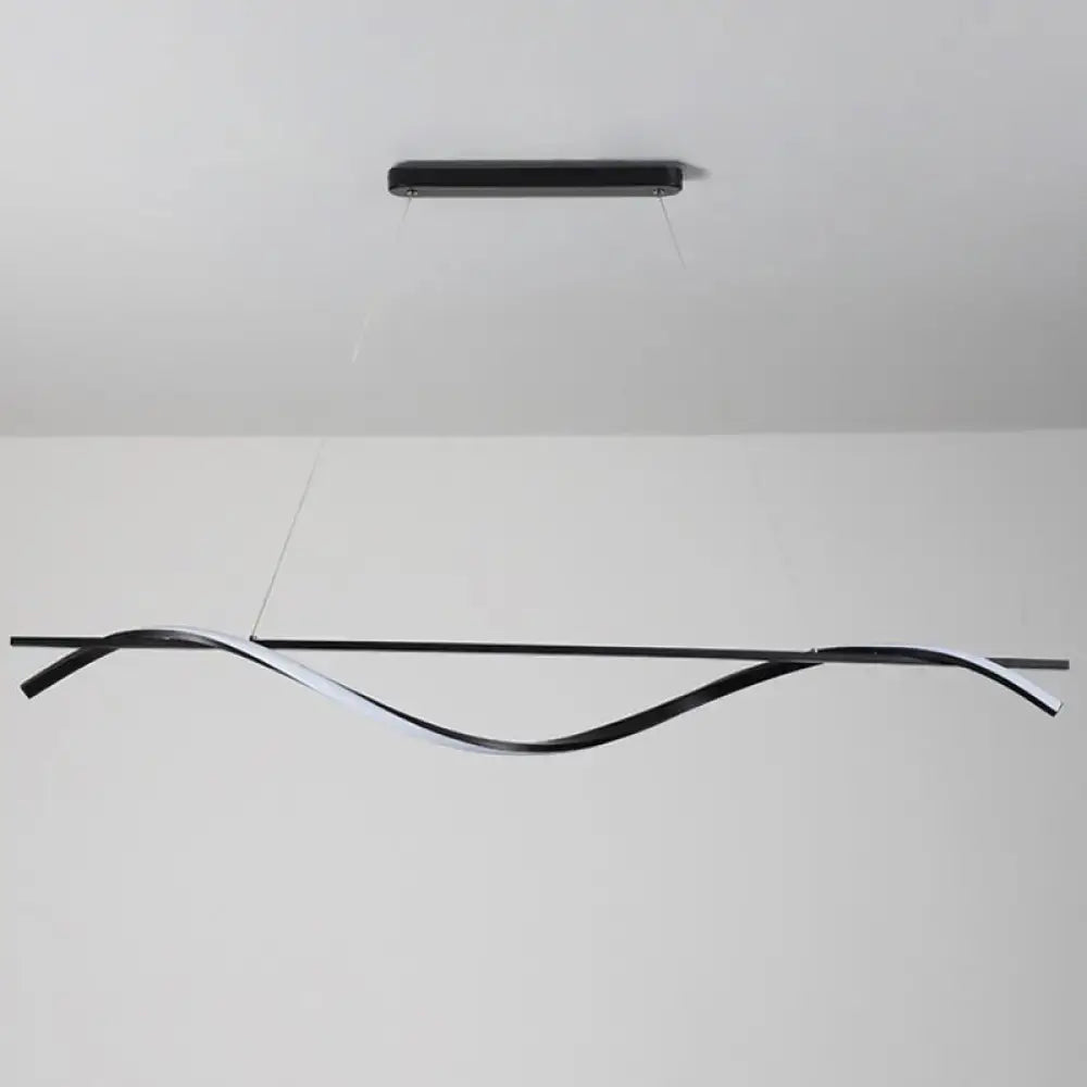 Black Curved LED Pendant