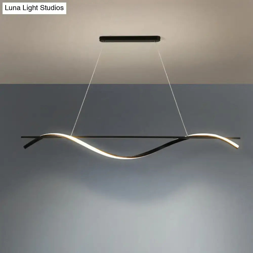 Black Curved LED Pendant