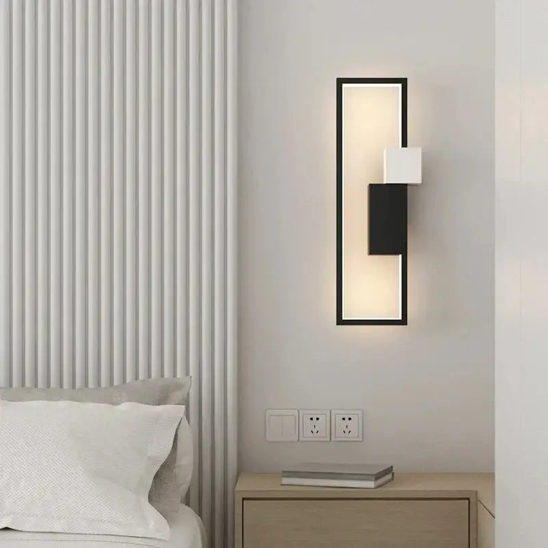 Black Minimalist Wall Lamp with Dimming Feature