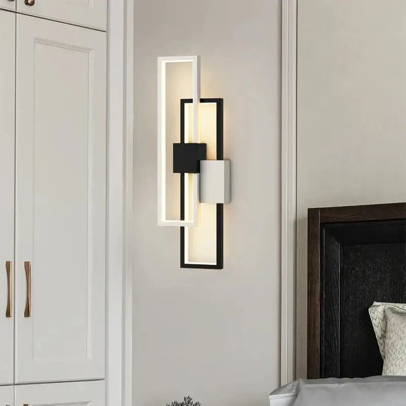 Black Minimalist Wall Lamp with Dimming Feature