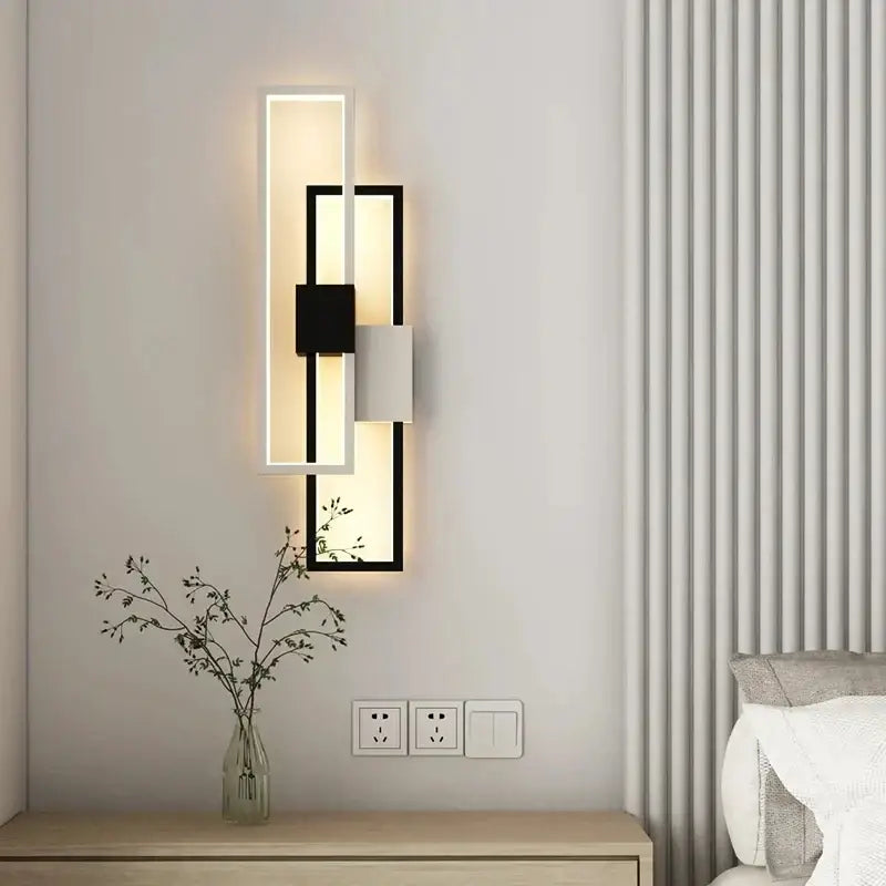 Black Minimalist Wall Lamp with Dimming Feature