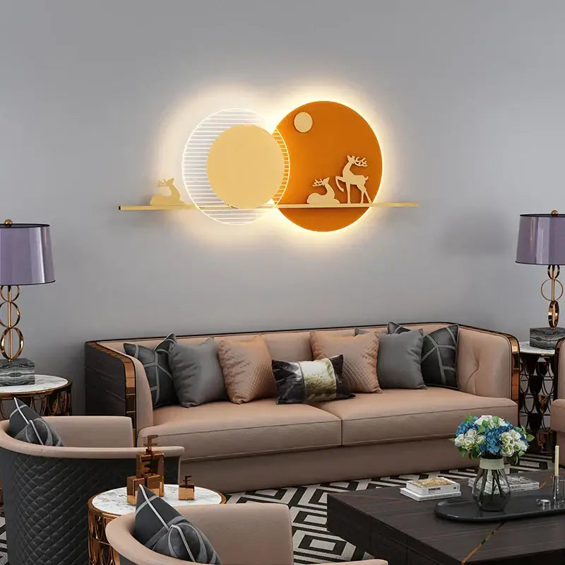 Black Geometric LED Lamp