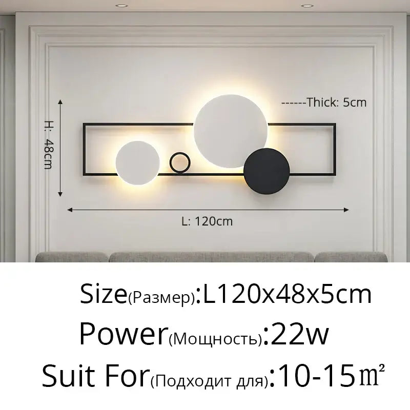 Black Geometric LED Lamp