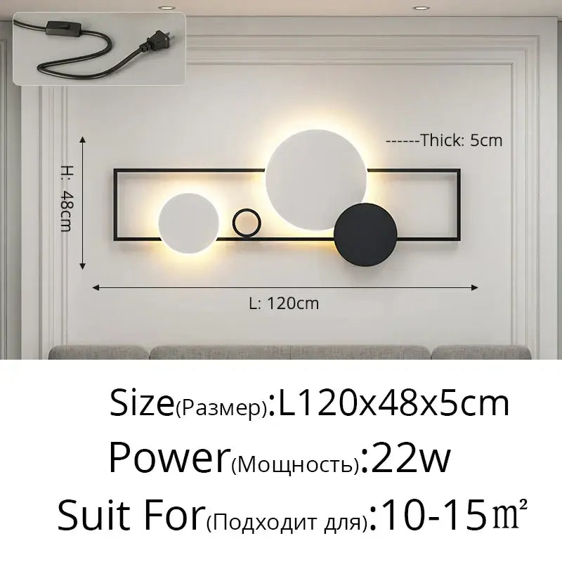 Black Geometric LED Lamp