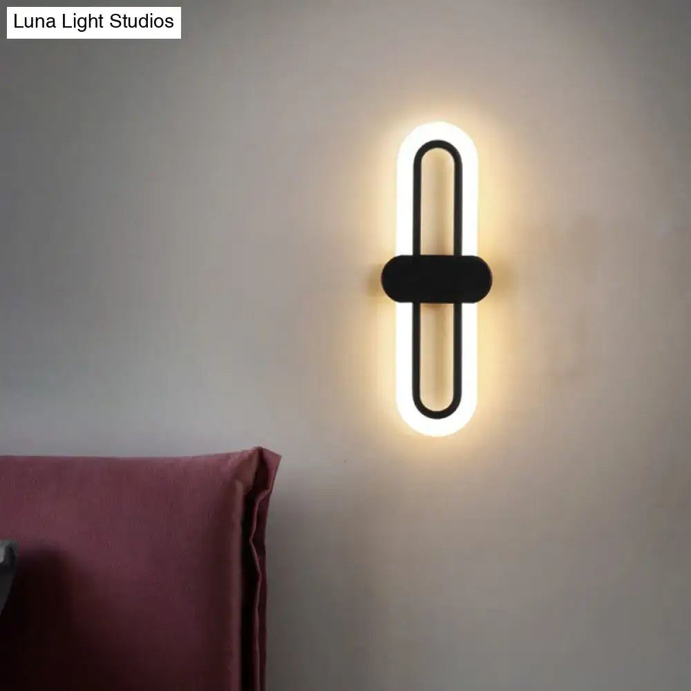 Black Acrylic Oblong Wall Lamp