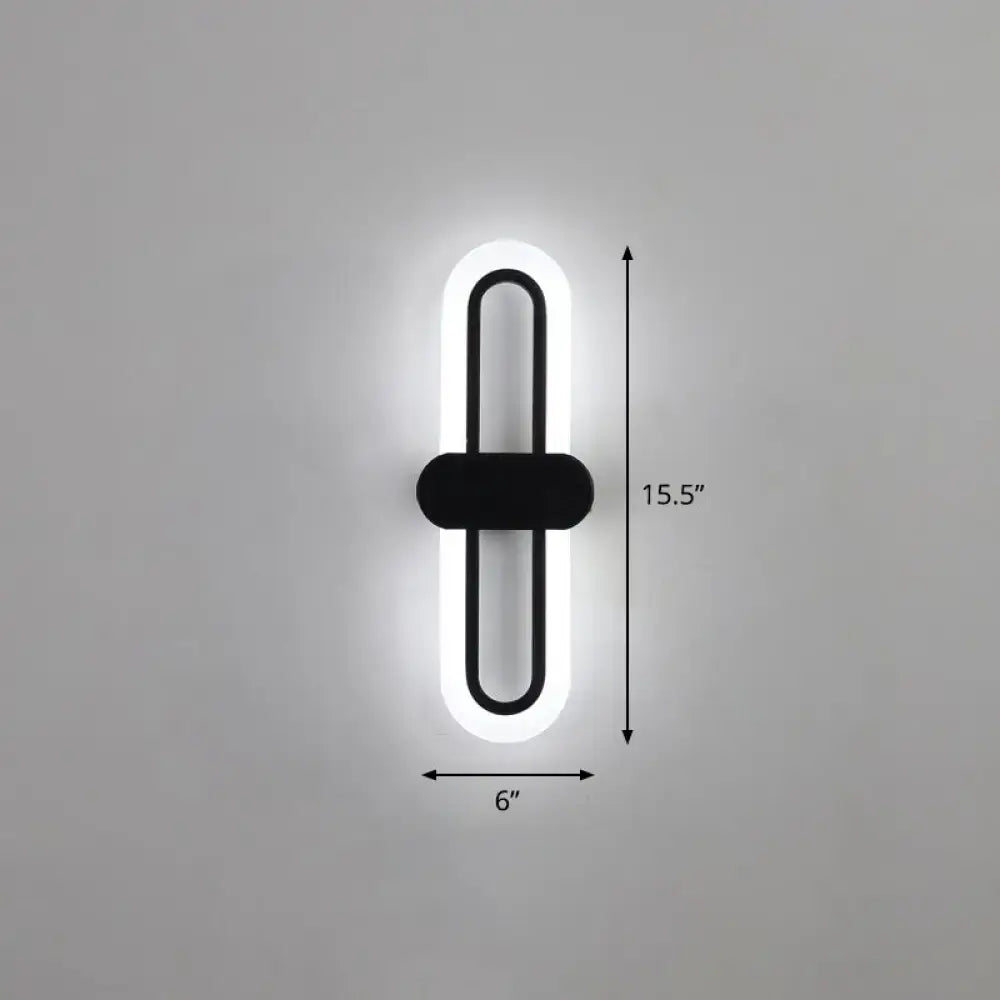 Black Acrylic Oblong Wall Lamp
