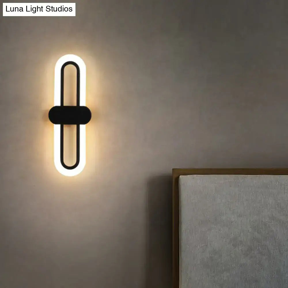 Black Acrylic Oblong Wall Lamp