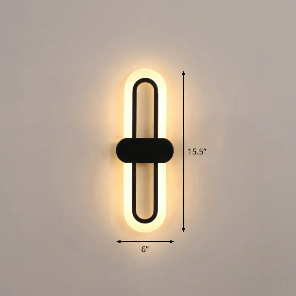 Black Acrylic Oblong Wall Lamp
