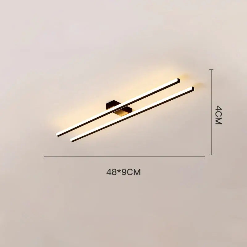 Black Linear 180cm Ceiling Light