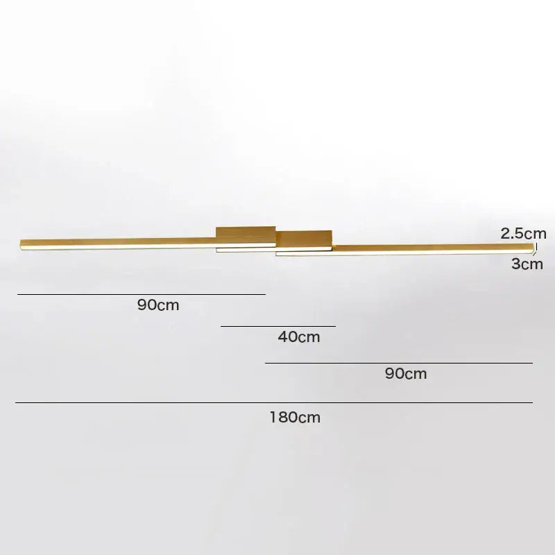Black Linear 180cm Ceiling Light