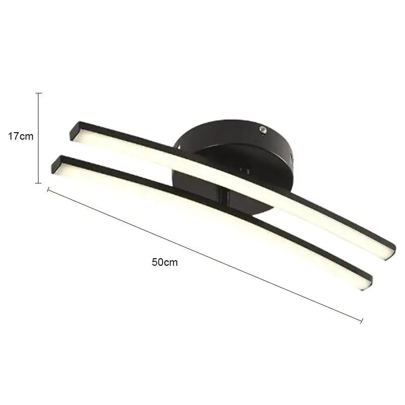 Black Linear 180cm Ceiling Light