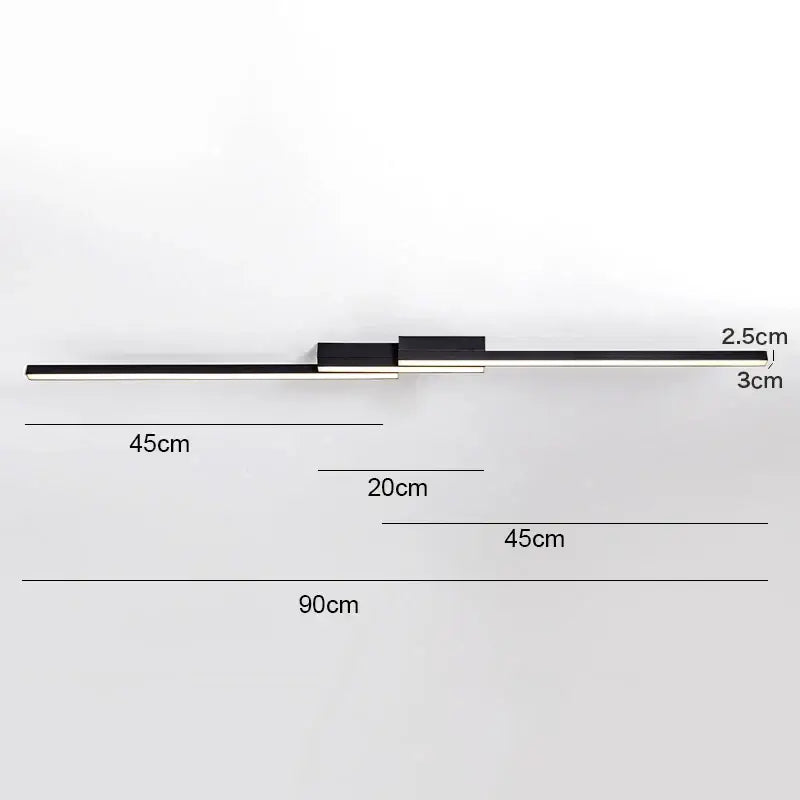Black Linear 180cm Ceiling Light